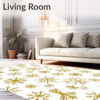 Golden Snowflake Scatter Collection Rug