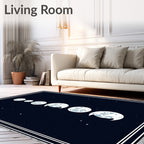 Celestial Moon Phase Midnight Star Rug