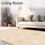 Delicate Golden Snowflake Scatter Rug