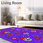 Purple Festive Skull Snowflakes Rug