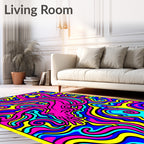 Vibrant Pink Amorphous Swirls Rug