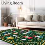 Green Gnome Christmas Holiday Garland Rug