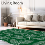 White Spruce Branches Deep Green Background Rug