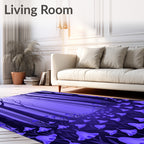 Enchanted Violet Forest Bell Flower Rug