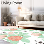 Coral Blossom Butterfly Garden Meadow Rug
