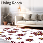 Crimson Yellow Snowflake Cascade Rug