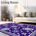 Deep Indigo Starburst Mandala Rug