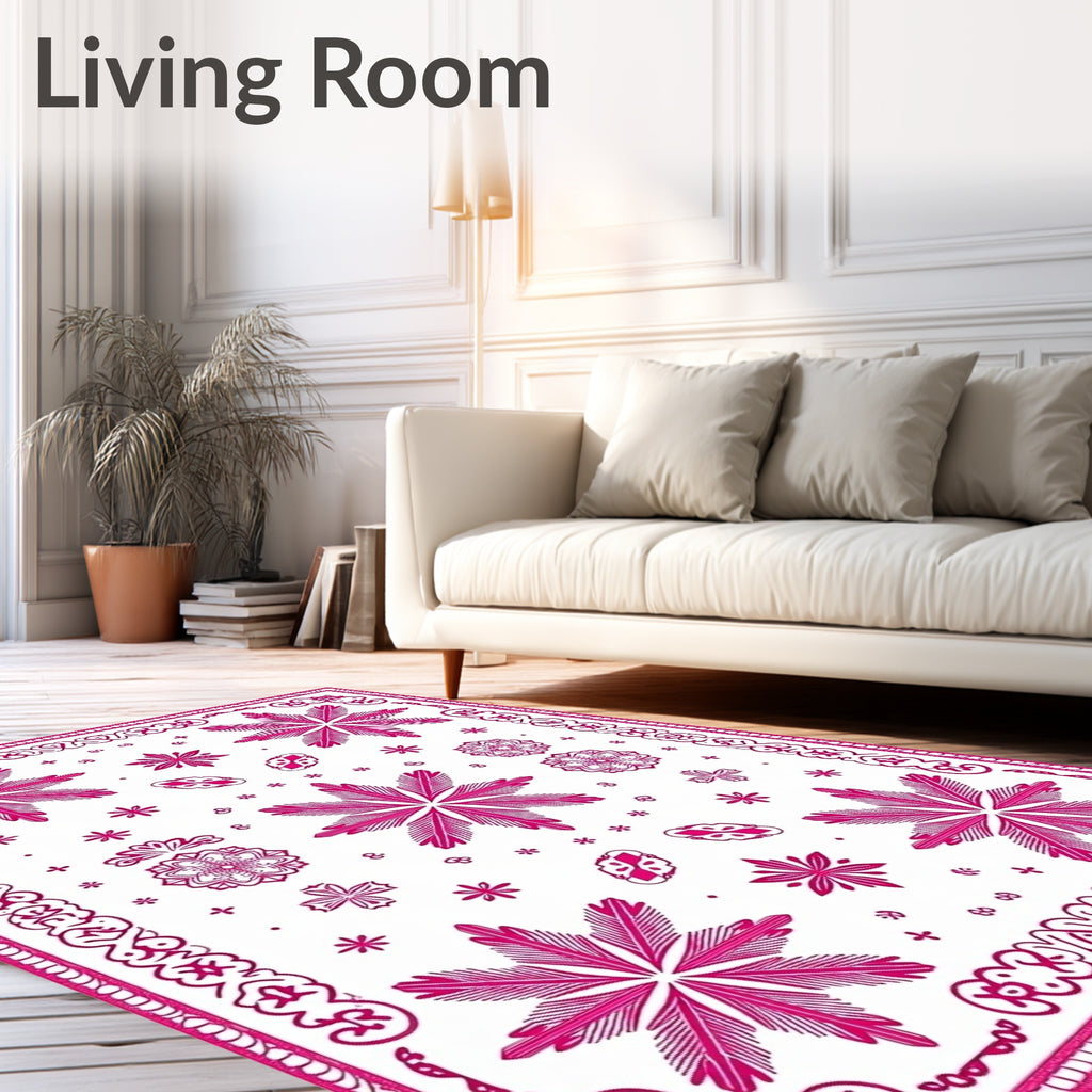 Bold Magenta Floral Starburst Rug