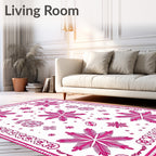 Bold Magenta Floral Starburst Rug