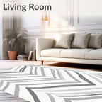 Modern Gray Chevron Stripe Rug