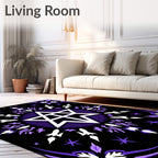 Vibrant Purple Star Mandala Rug
