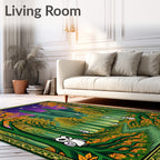 Mystical Green Castle Forest Owls Rug