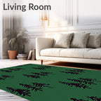 Deep Green Forest Trees Texture Rug