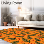 Forest Green Ferns and Berries Rug