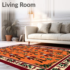 Crimson Soldier Foliage Border Rug
