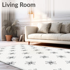 Gray Floral Snowflake Repeat Rug