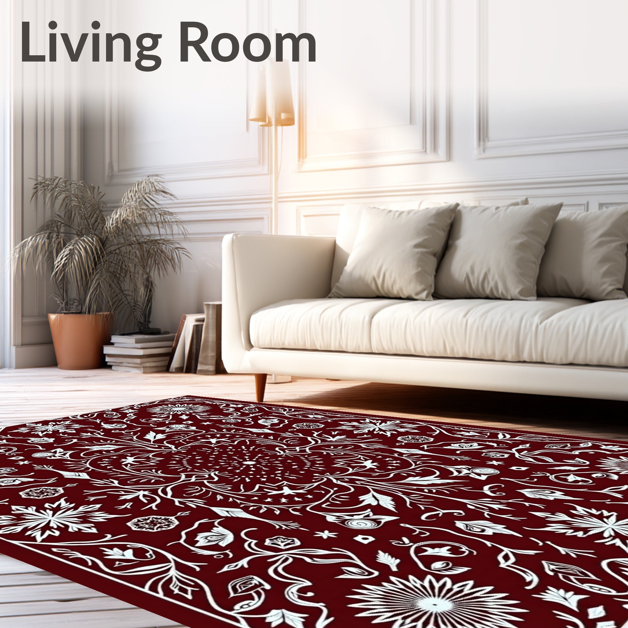 Crimson Botanical Garden Medallion Rug