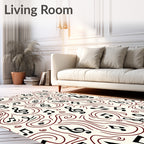 Black Treble Clef Musical Notes Rug