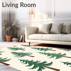 Evergreen Forest Tree Pattern Rug