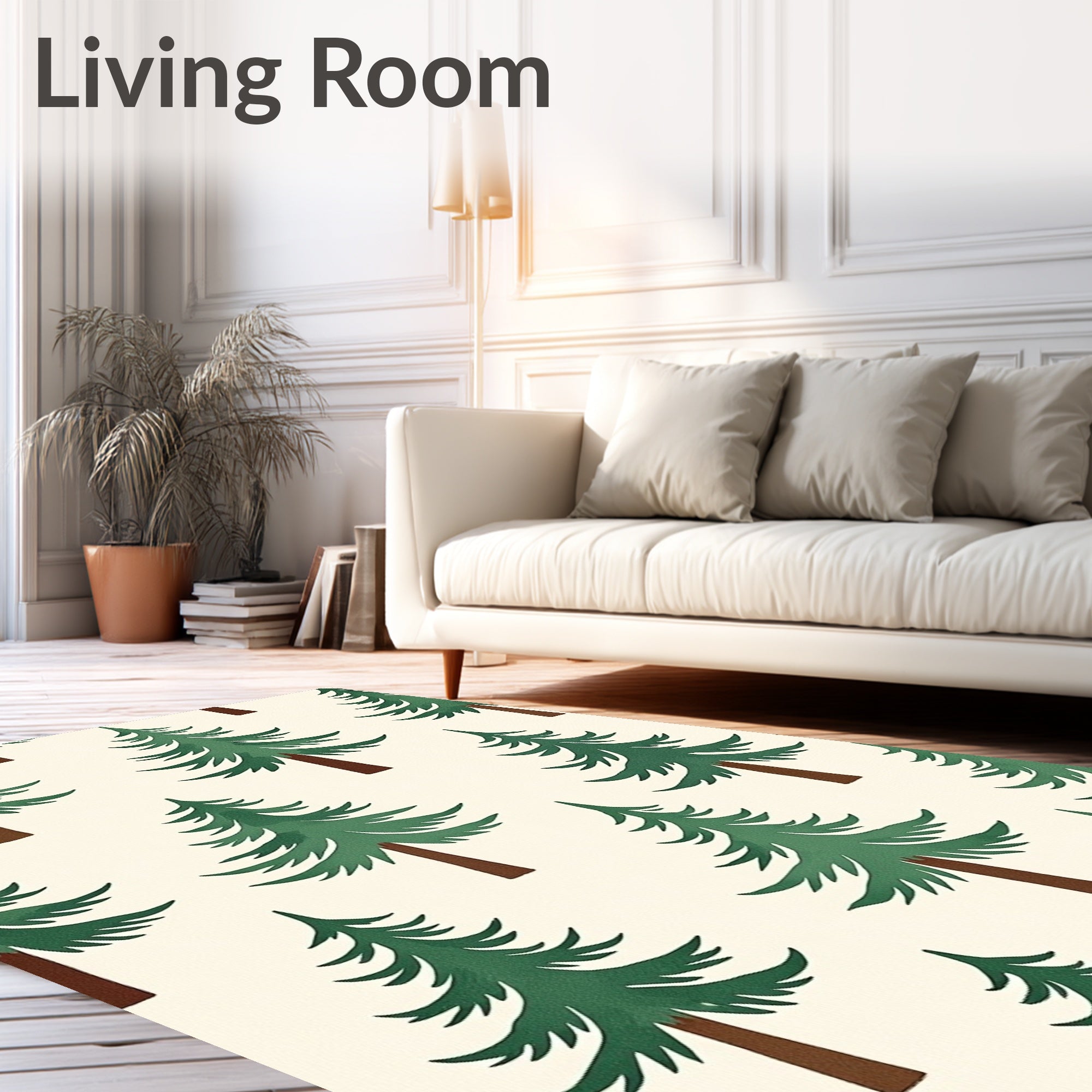 Evergreen Forest Tree Pattern Rug