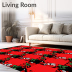 Red Plaid Floral Grove Rug
