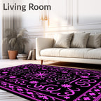 Vibrant Pink Floral Medallion Swirl Rug