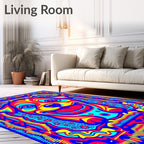 Vibrant Psychedelic Dog Portrait Rug