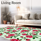 Crimson Rose Garden Vines Rug