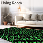 Vibrant Green Floral Vines Rug
