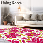 Crimson Flower Garden Medallion Rug
