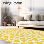 Golden Yellow Geometric Lattice Rug