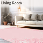 Pale Pink Feather Branches Rug