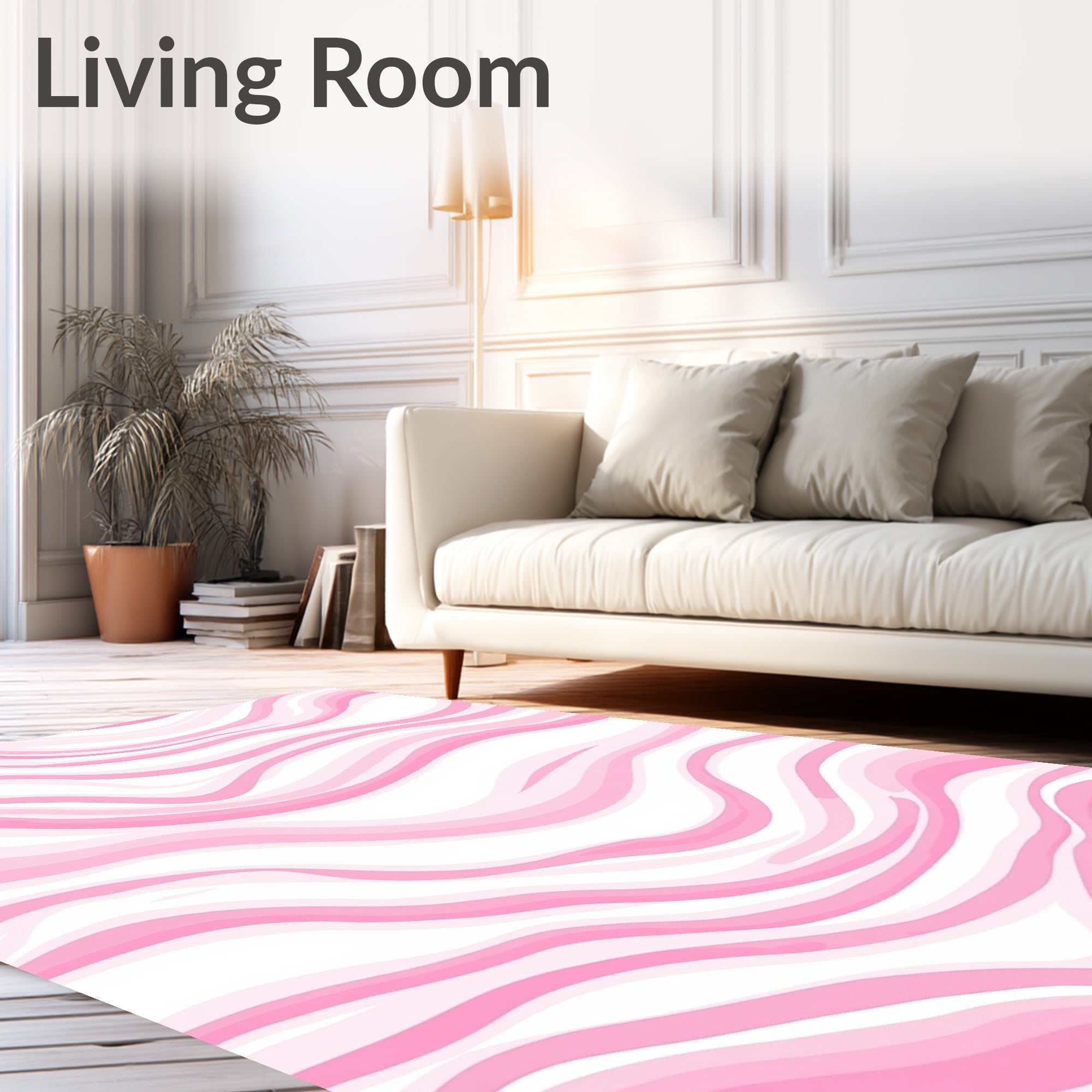 Gentle Pink Marble Swirl Rug