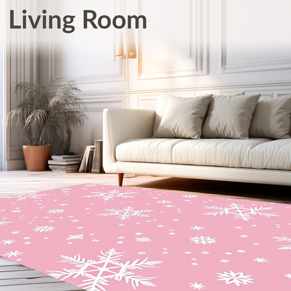 Sweet Pink Snowflake Cluster Rug