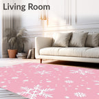 Sweet Pink Snowflake Cluster Rug