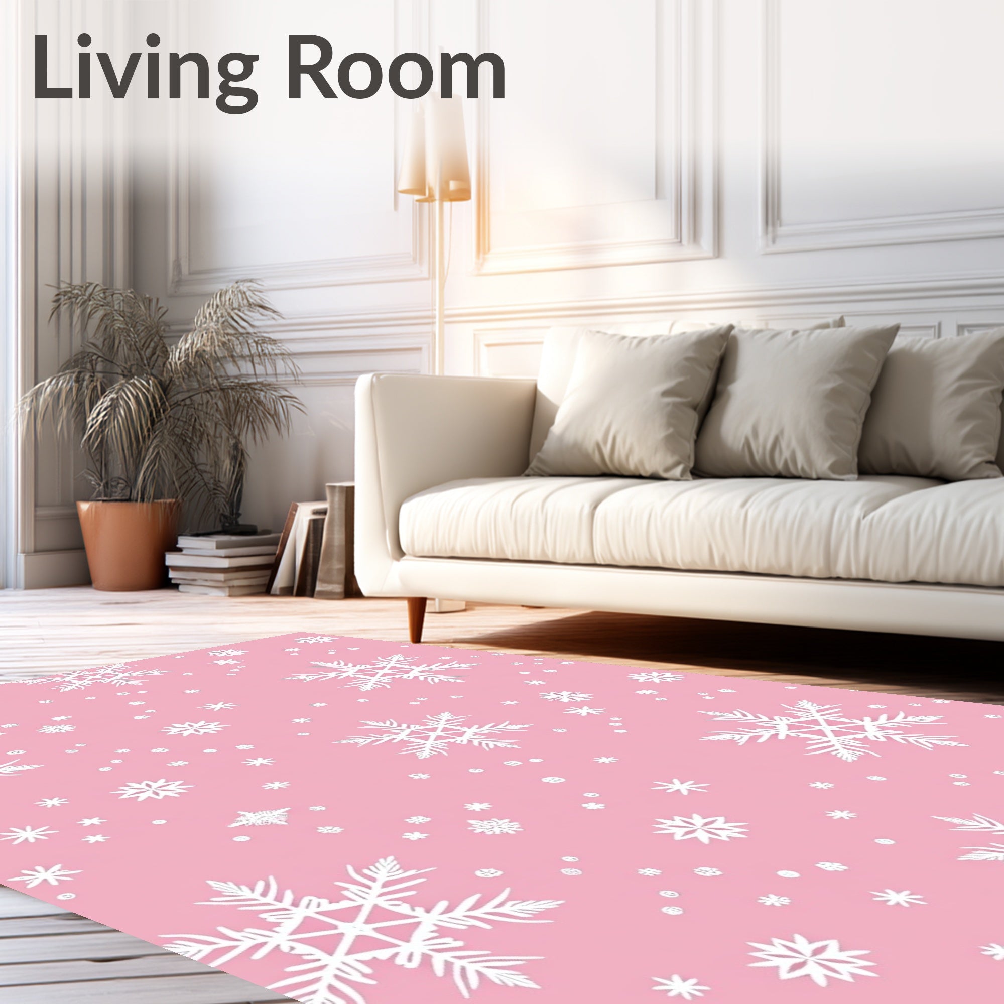 Sweet Pink Snowflake Cluster Rug
