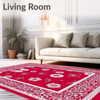 Crimson Garden Butterfly Medallion Rug
