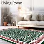 Emerald Ivory Red Classic Medallion Rug
