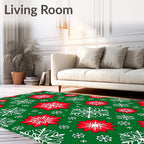 Red White Snowflake Scatter Rug