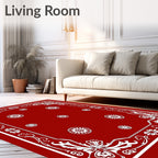 Classic Red Floral Medallion Border Rug