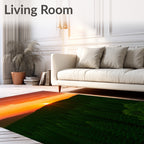 Sunset Forest Green Pine Horizon Rug
