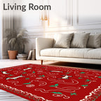 Whimsical Red Dog Holly Garden Rug