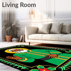Vibrant Emerald Green Portrait Border Rug