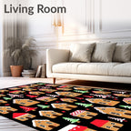 Festive Gingerbread House Holiday Collection Rug