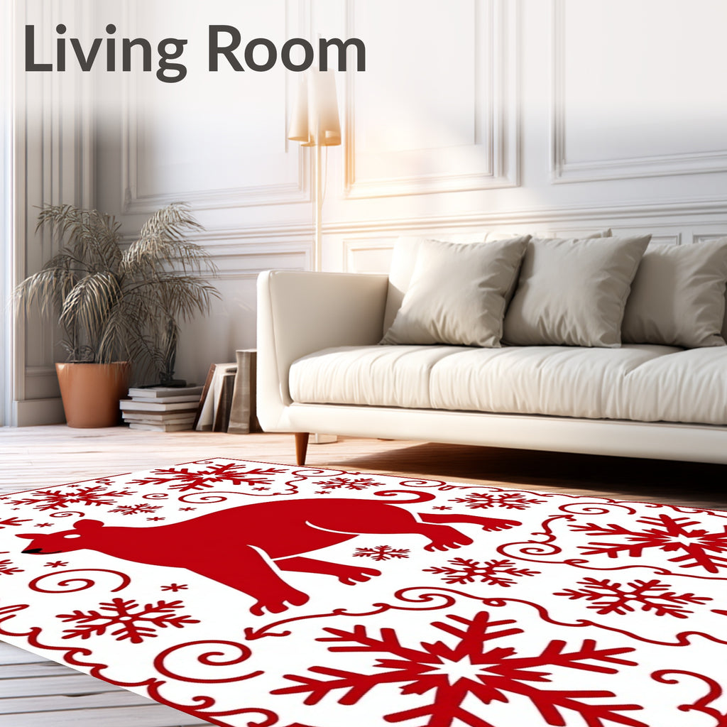 Red Dog Snowflake Scroll Harmony Rug