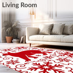 Red Dog Snowflake Scroll Harmony Rug