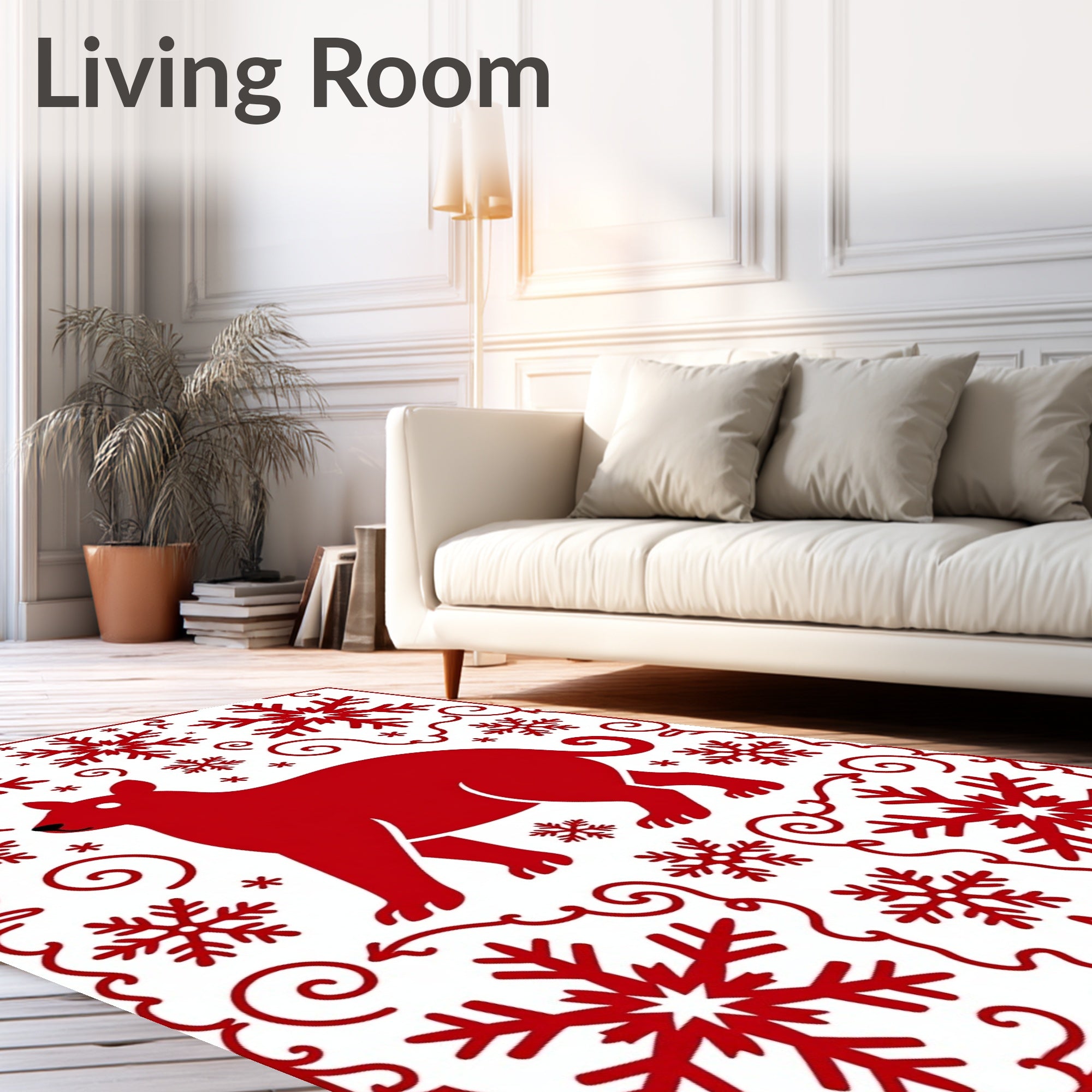 Red Dog Snowflake Scroll Harmony Rug