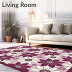 Plum Cream Daisy Medallion Collage Rug