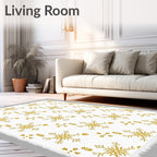 Golden Snowflake All Over Shimmering Rug
