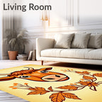 Autumnal Bull With Leafy Wreath Rug